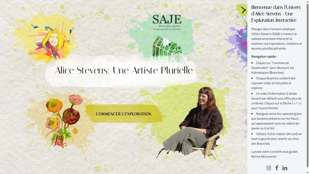 Webdocumentaire Alice Stevens : Démarche Créative d&rsquo;une Artiste Mayennaise.